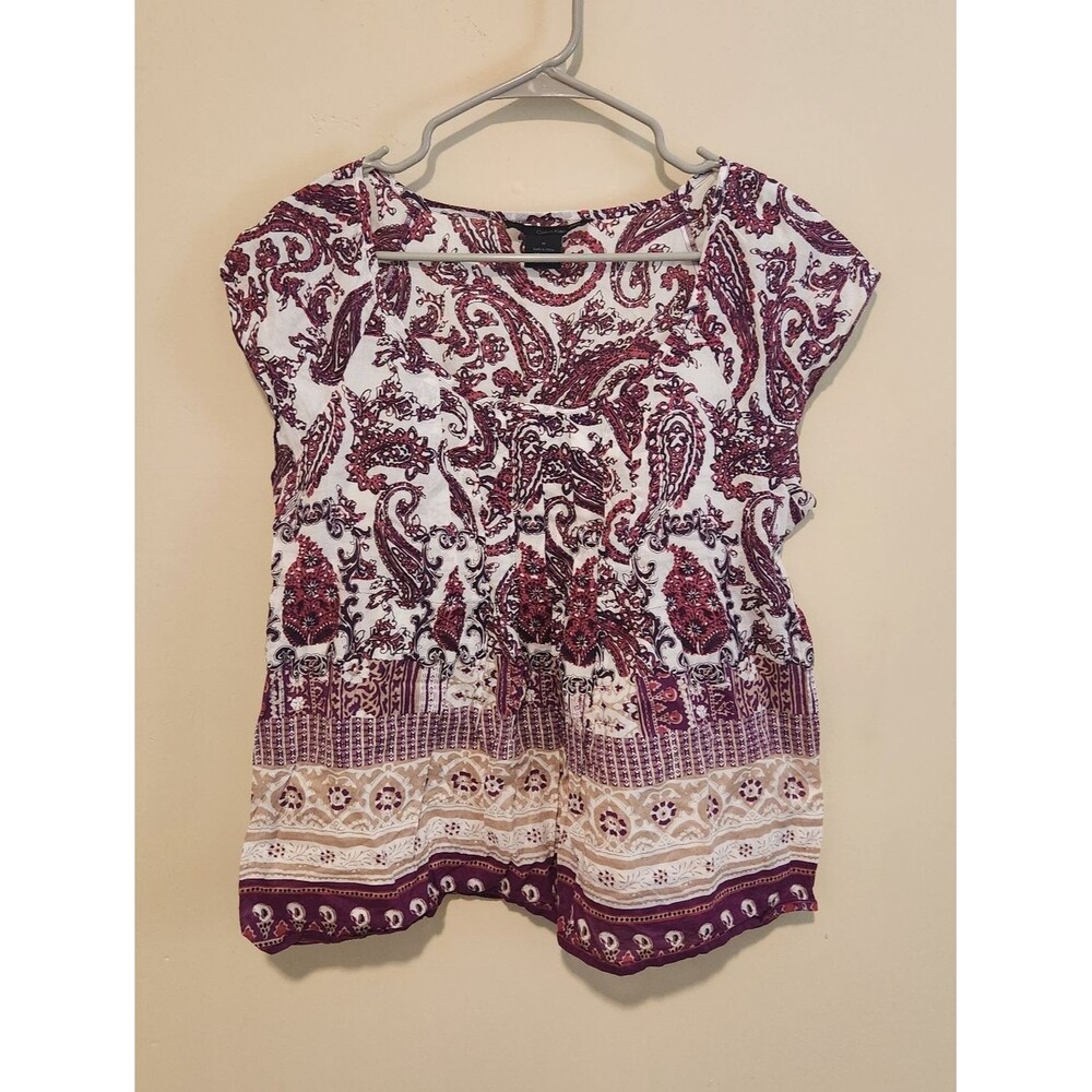 Like New Calvin Klein Jeans Purple Paisley Top Size M